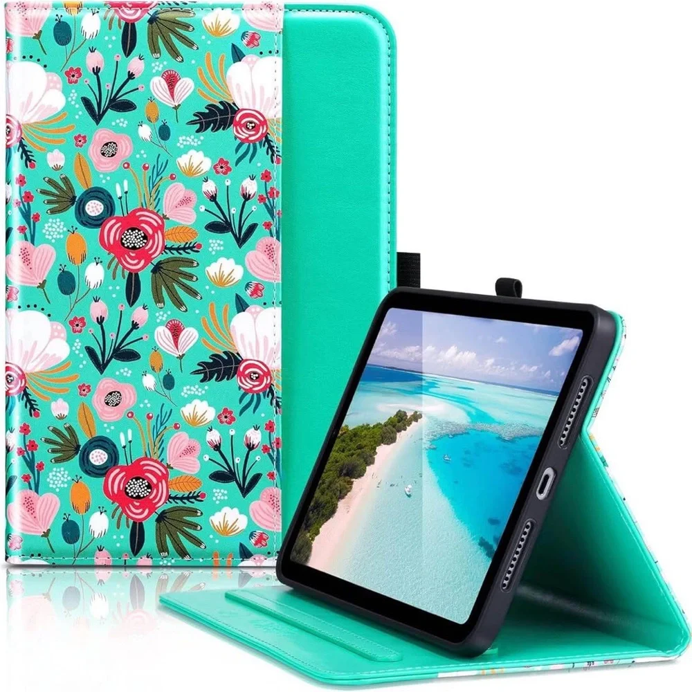 Floral Tablet Case - Turquoise